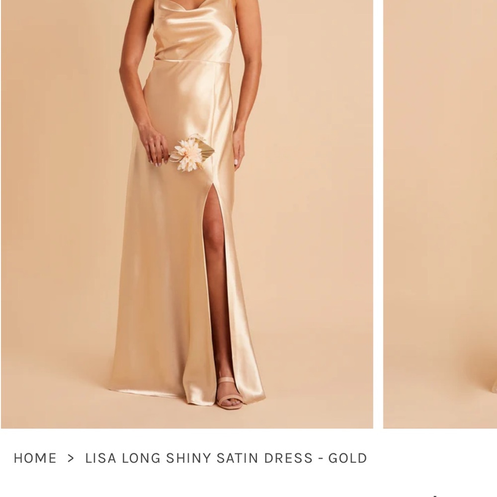 Elegant Gold Satin Dress